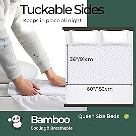 Hygge Sheets Organic Washable Incontinence Bed Pads - 2 Pack - 100% Waterproof Reusable Mattress Protector Underpads - Rayon derived from Bamboo - Queen