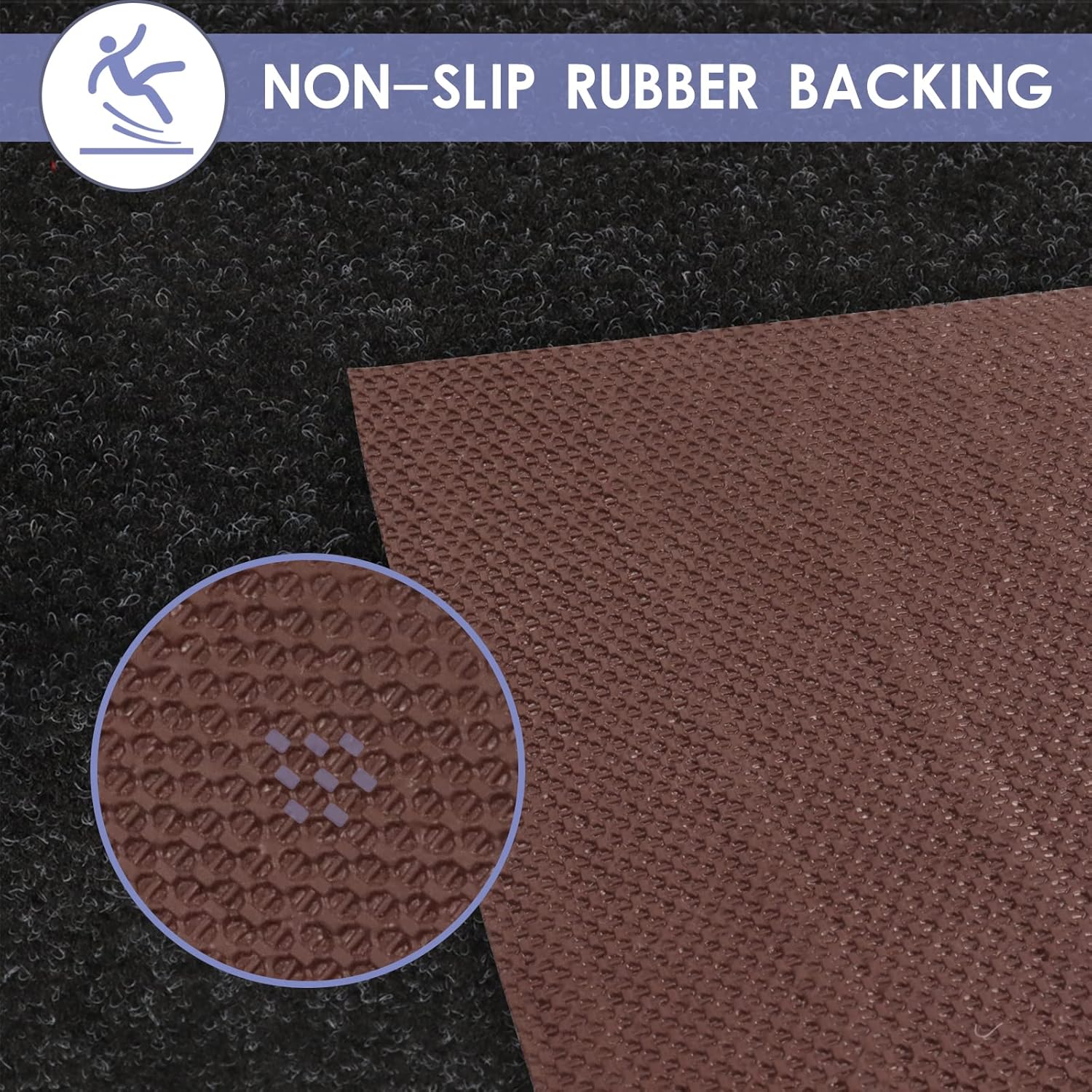 FREADEM Runner Rugs for Hallways, 2FT x 6FT Non Slip Kitchen Area Rug Entryway Runner Laundry Room Rug, 2-82 FT Indoor Outdoor Carpet Runners with Rubber Backing, Black - Image 3