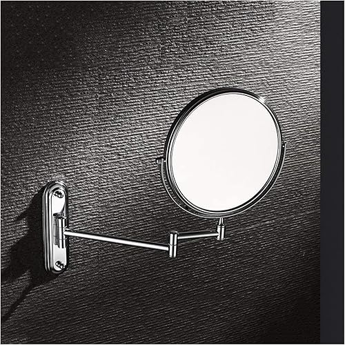 Miniatura 5 de DHAEY Wall-Mounted Makeup Mirror Stylish Bathroom Silver 6 Inch Makeup Mirror Folding Telescopic 5X Magnify Creative Beauty Mirror
