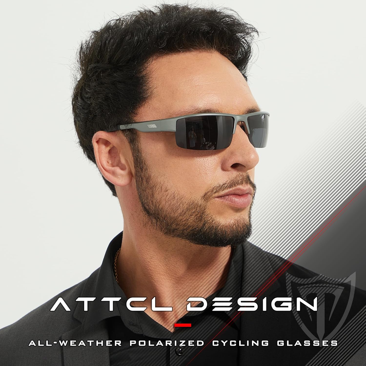ATTCL Men's Polarized Sunglasses, UV400 Protection, Rectangle Metal Glasses for Driving, Fishing, Golf, Cycling - Image 3