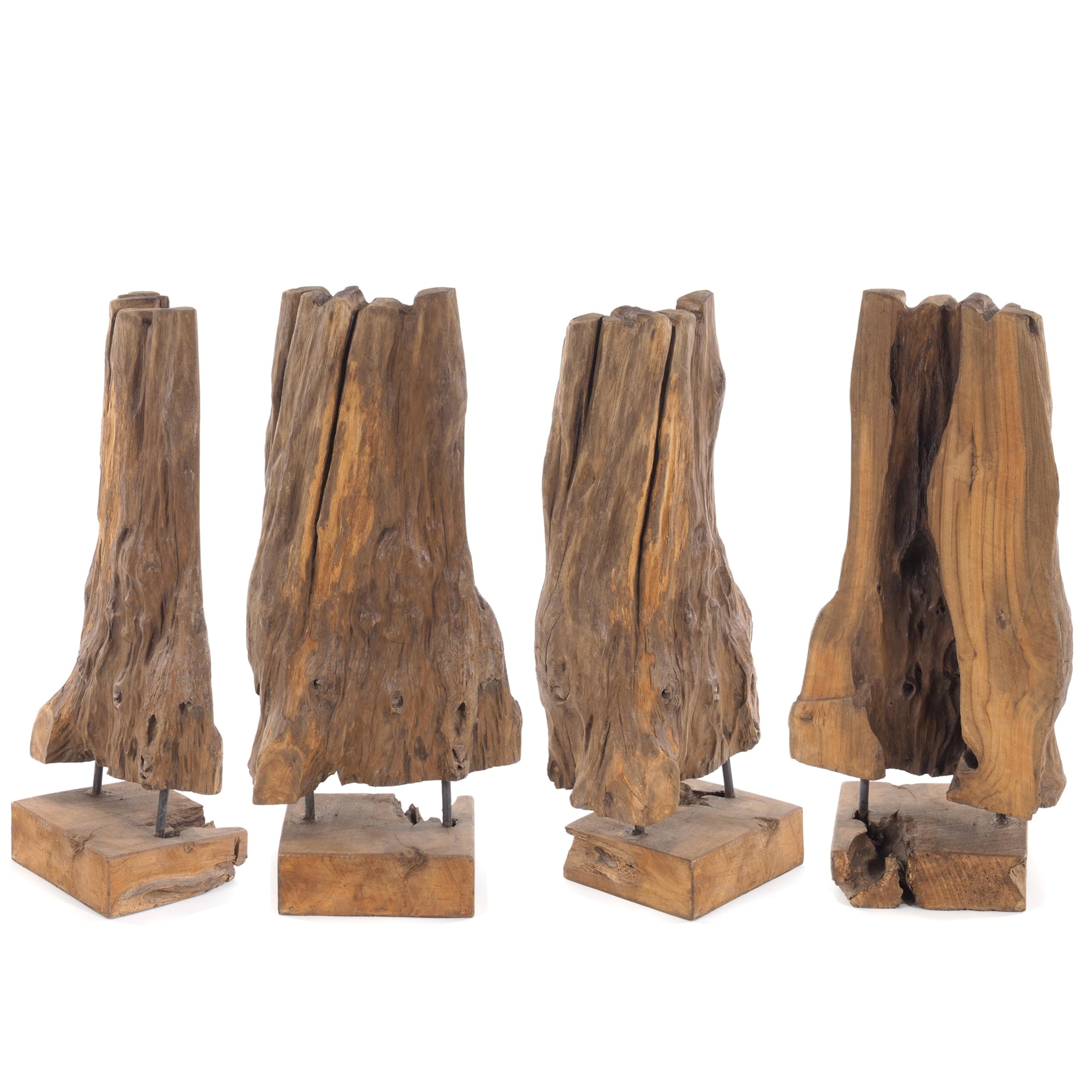 TREIBHOLZ SKULPTUR | 80cm, Teakholz | Wurzel Deko Figur, Wurzelholz Statue, Teak Holz Unikat Aufsteller, Holz Skulptur naturgewachsen