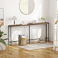 Vista 3 de SUPERJARE Mesa de consola de 70 pulgadas, mesas de sofá estrechas y largas, para detrás del sofá, mesa de pasillo para entrada, mesas de entrada