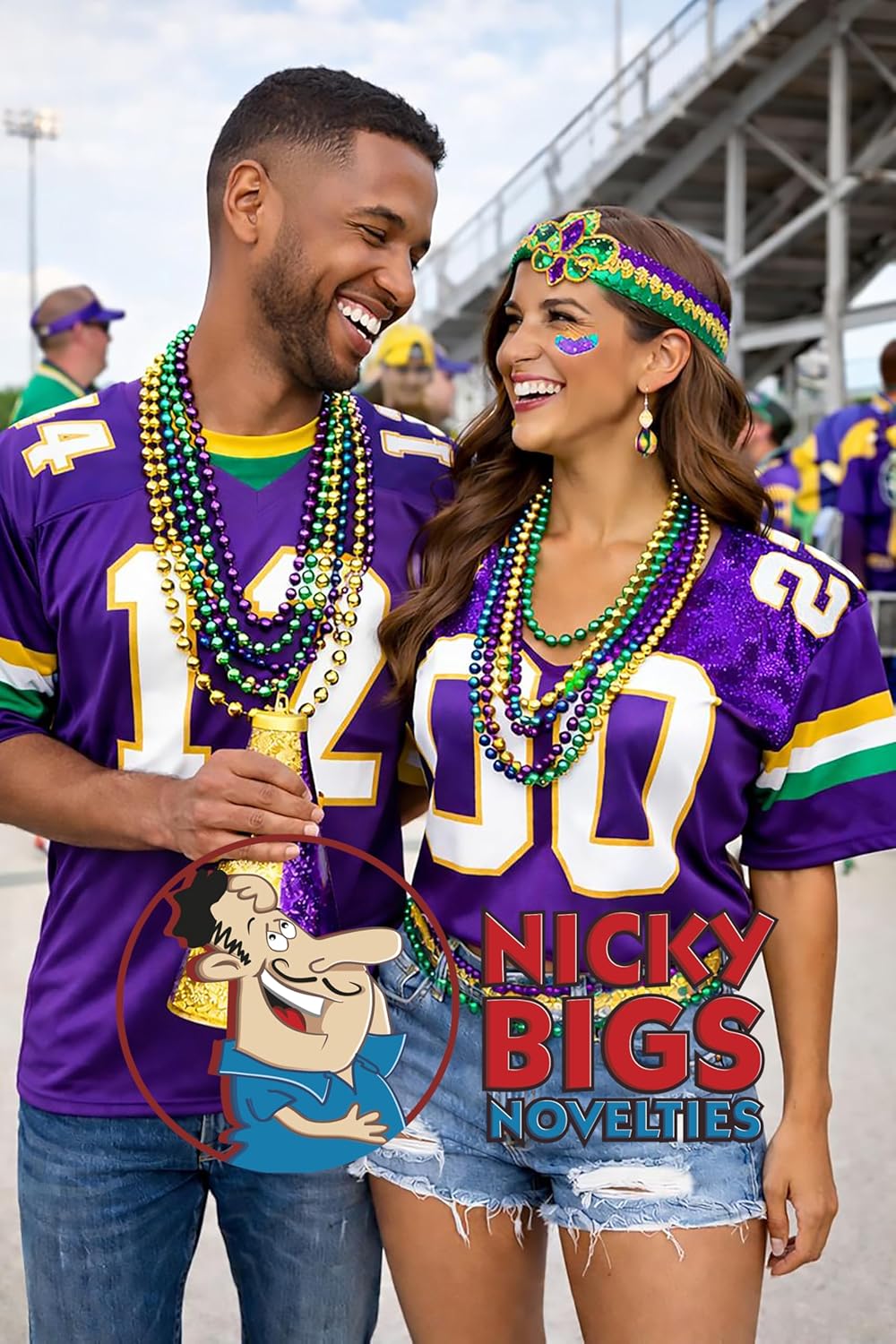 Nicky Bigs Novelties Mardi Gras Headband Sequin Fleur de lis- Mardi Gras Acessories Fascinator Headpiece Hair or Hat Band for New Orleans Purple Yellow Gold Green, Adjustable - Image 5