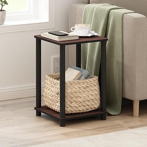 Miniatura 71 de Furinno Turn-N-Tube Haydn Mesa auxiliar, 1 unidad, roble francés gris/negro Roble Francés/Negro,Blanco,Cereza oscuro/ Negro,Ámbar Pino/Negro,cereza