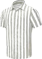 Vista 14 de SheLucki - Camisa hawaiana para hombre, unisex, de manga corta, con botones, para la playa y el verano, ropa casual estampada con sombra de palmas