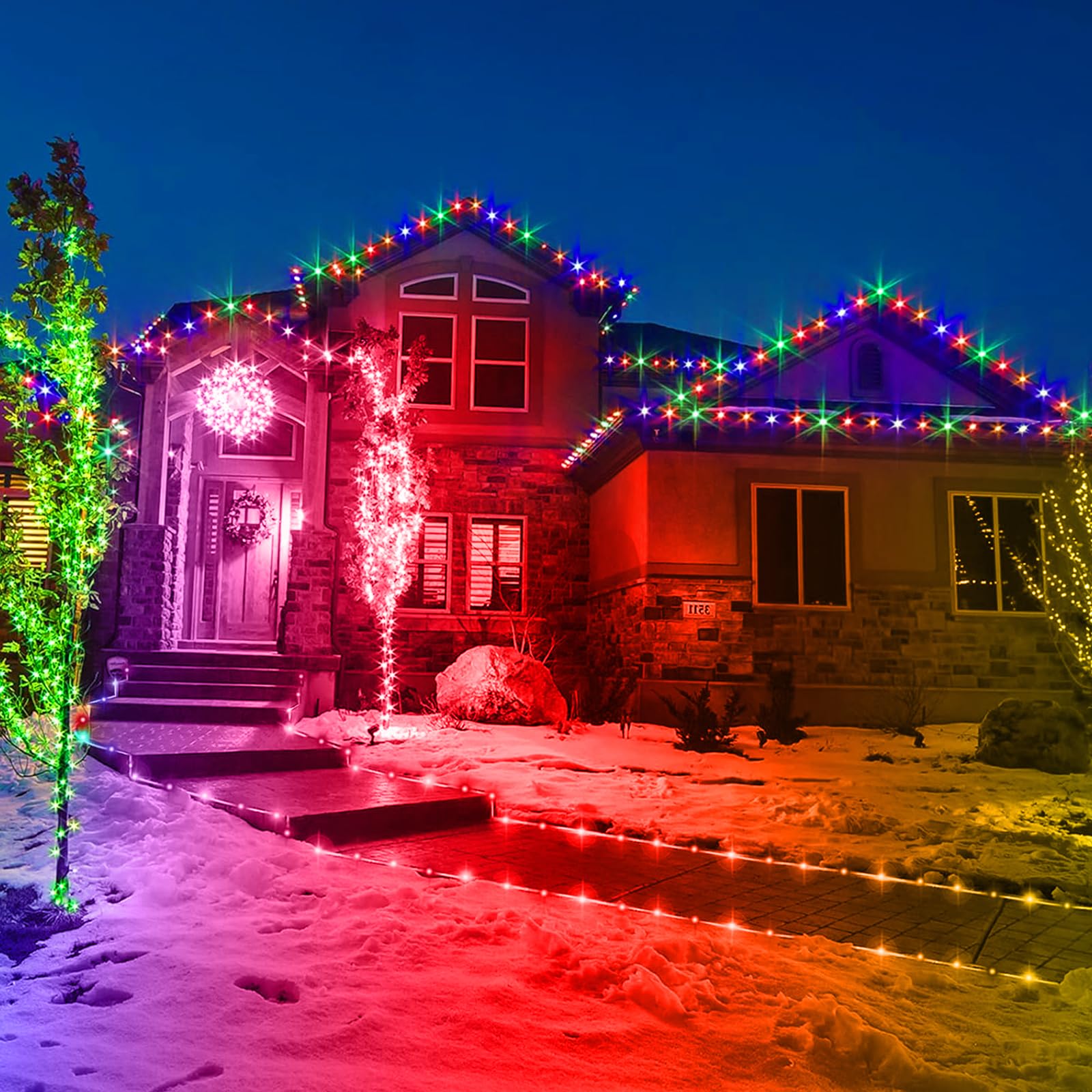 Luci a LED per interni, 100 luci a tubo LED con 18 colori, luci per esterni, impermeabili, per esterni, giardino, piscina, camera da letto, matrimoni, feste, decorazioni per interni ed esterni