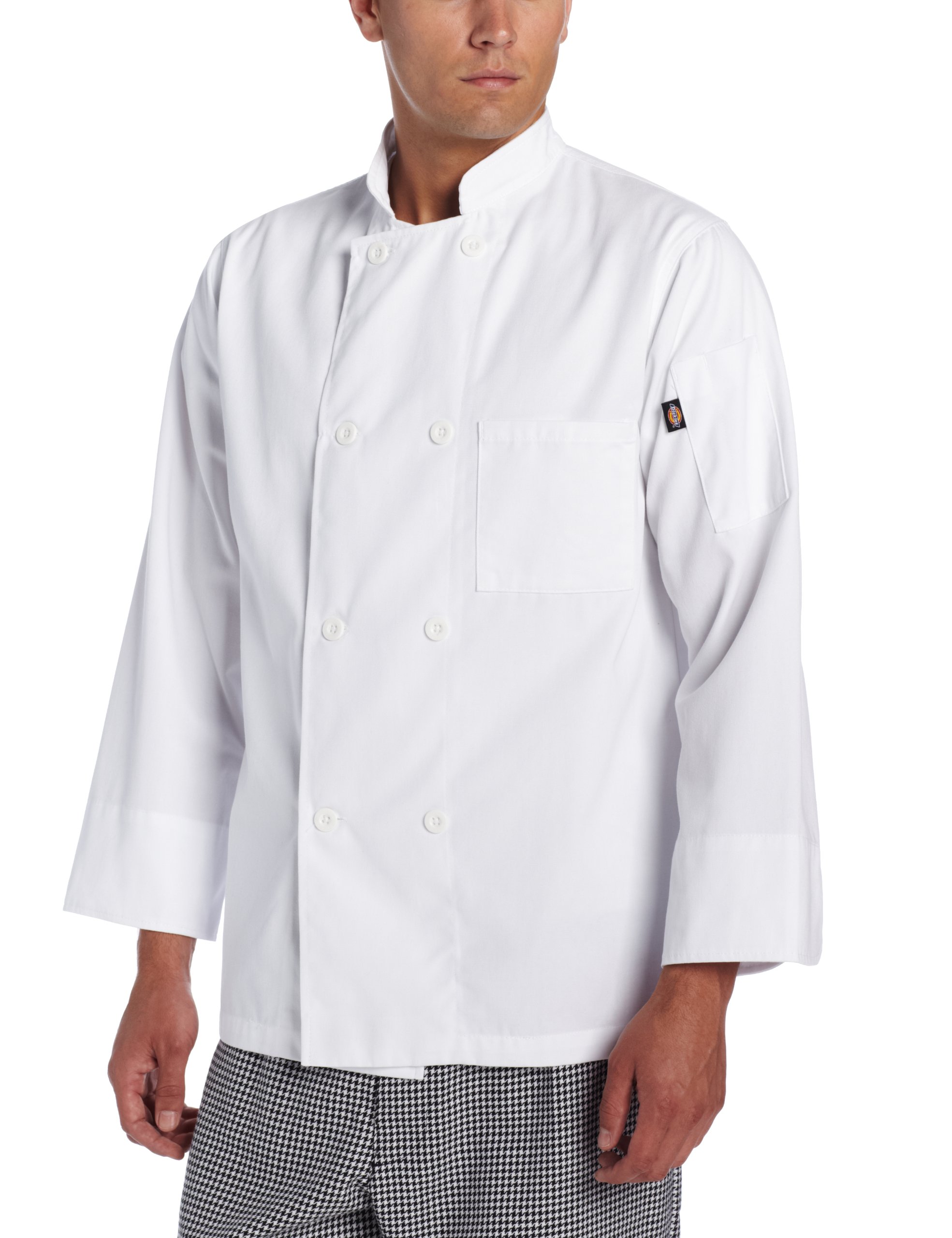 Dickies Men's Big and Tall The 8 Button Chef Coat, White, 3X-Large
