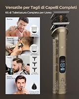 Set profesional de tuns și bărbierit pentru bărbați VGRPRO, auriu, aparat de ras electric cu folie, 4 trepte de viteză, afișaj LED pentru baterie 3
