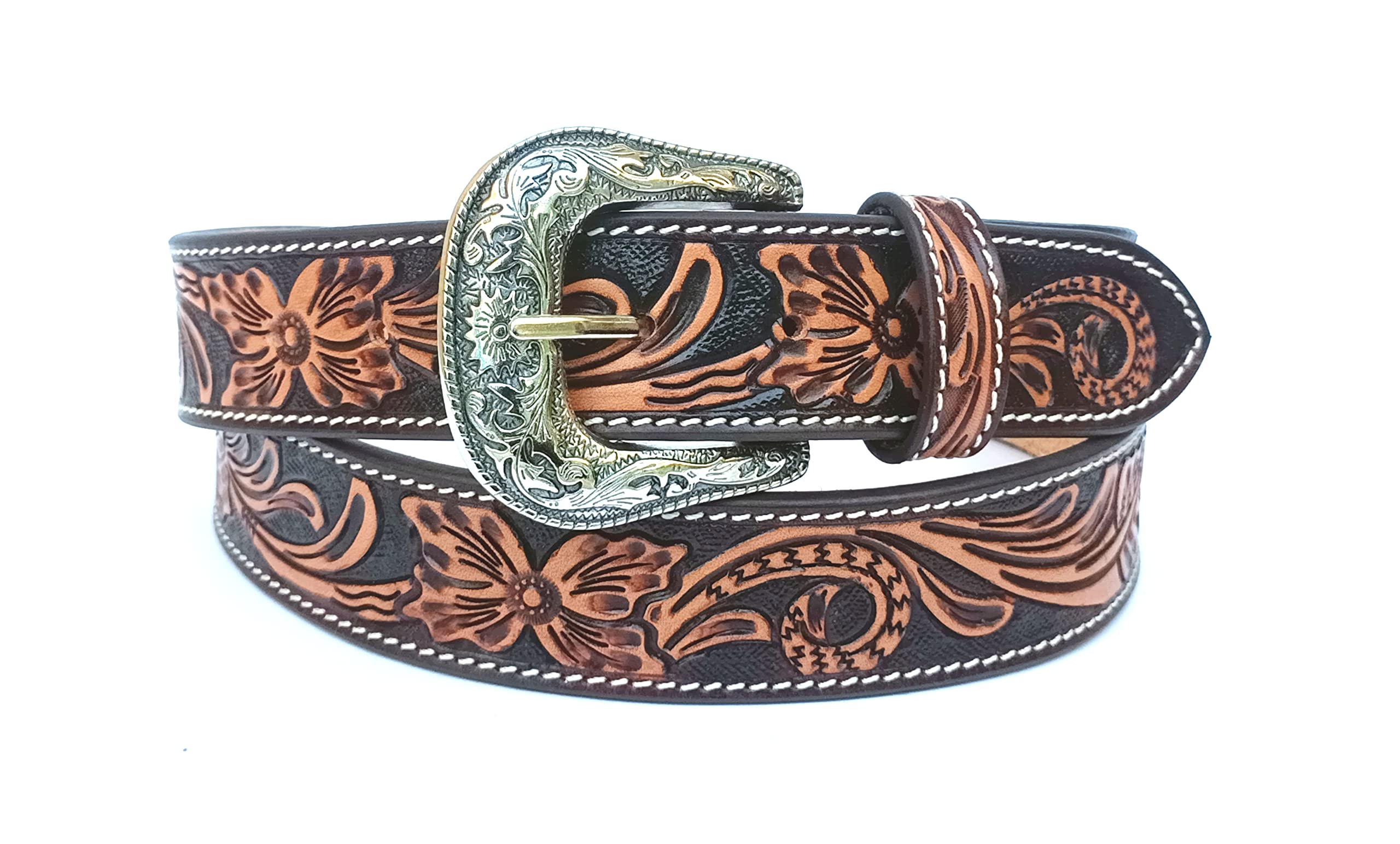 Affilare Western Genuine Leather Floral Belt For Men and Women 30WE006-34