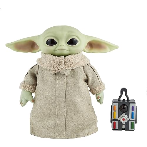 Star Wars RC Grogu Plush Toy, 12-in Soft Body Doll from The Mandalorian with Remote-Controlled Motion ​​​