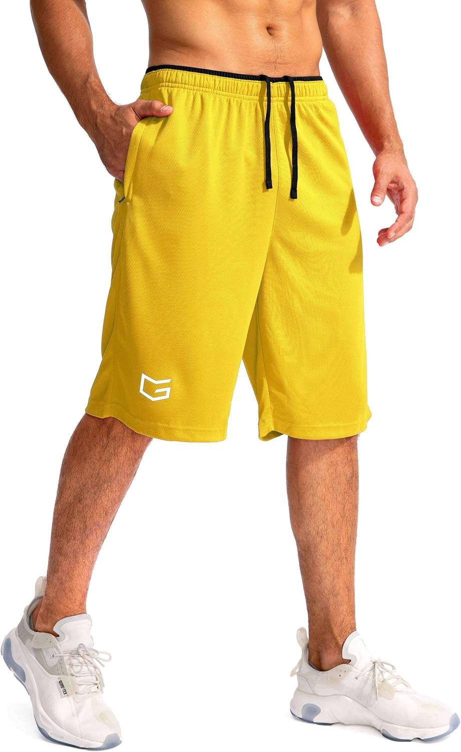 G Gradual Men's Basketball Shorts with Zipper Pockets Lightweight Quick Dry 11" Long Shorts for Men Athletic Gym - Image 4