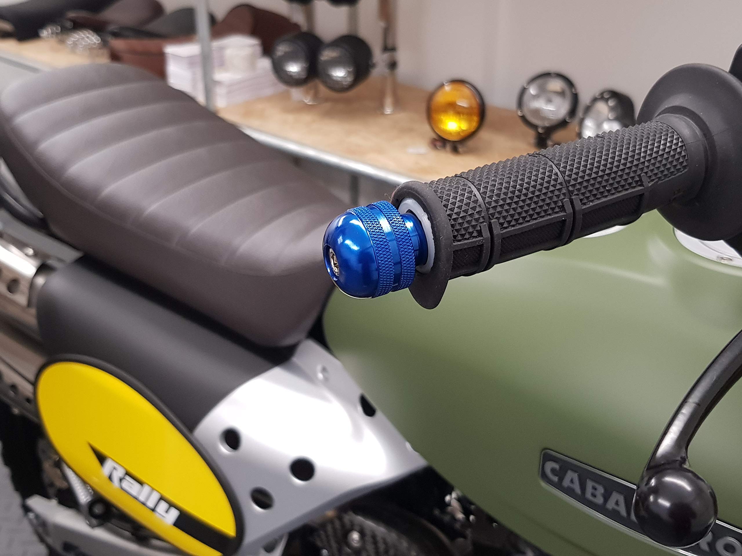 Moto Terminali Pesi Anodizzato Per 22mm 7/8" Manubrio - Blu