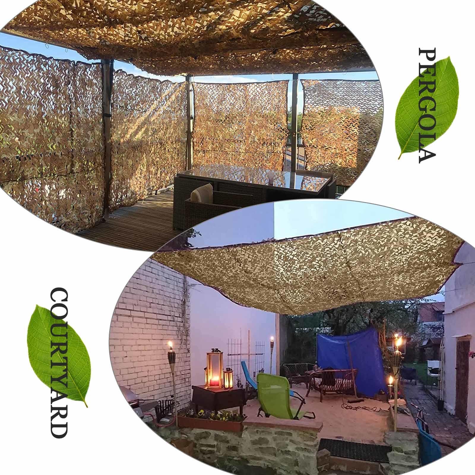 Siatka maskująca, piaskowa 2 x 2 x 5 / 3 x 6 / 4 x 8 / 5 x 10 / 6 x 9 / 7 x 8 m, wojskowa siatka maskująca, pergola, cień ogrodowy, pustynia, 2 x 8 m