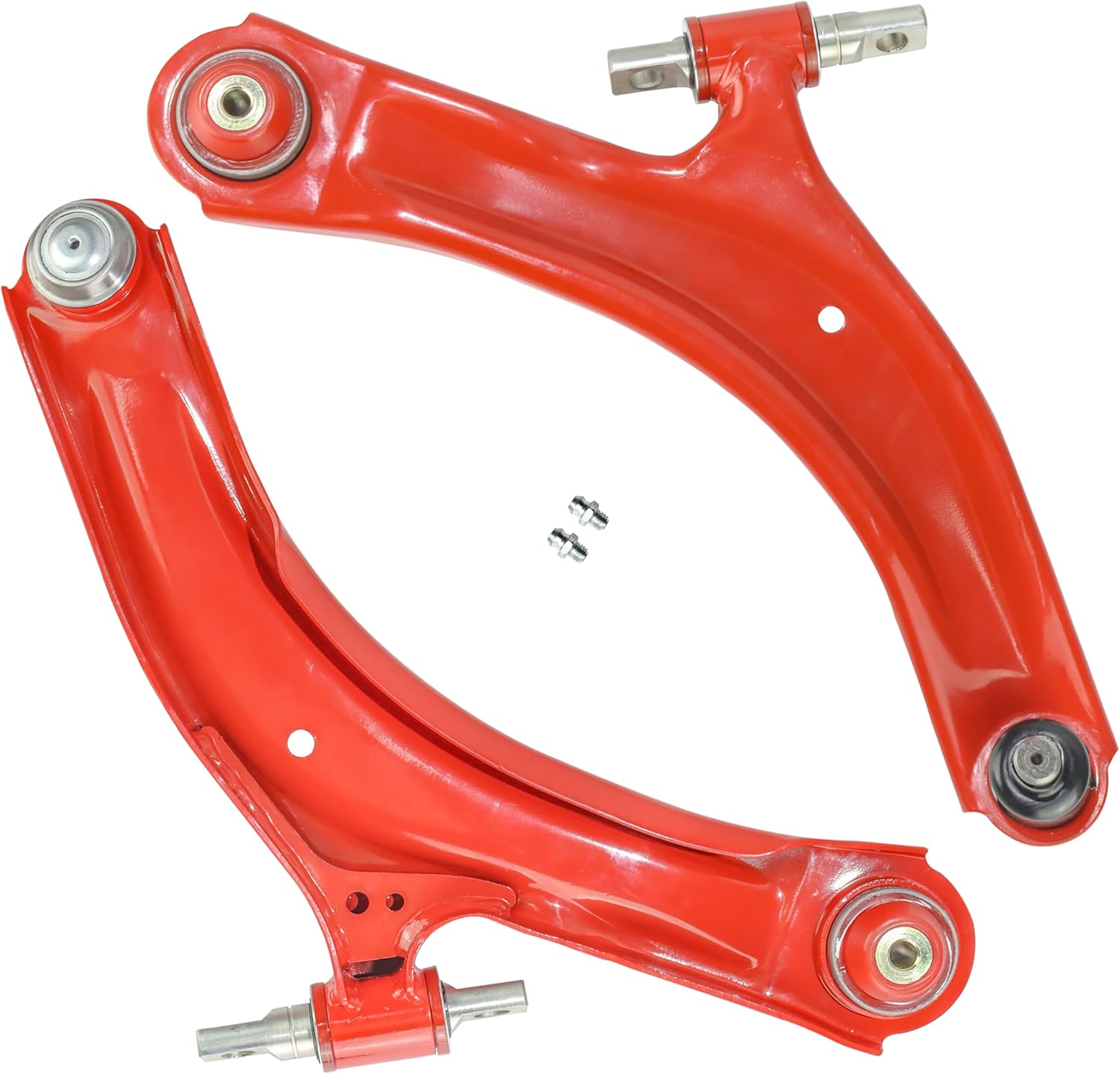 2PC Front Lower Control Arms w/Ball Joints for 2008-2013 Nissan Rogue, 2014 2015 Rogue Select - Replacement Control Arm RK621452 RK621453, Heavy Duty Polyurethane Bushings, Red