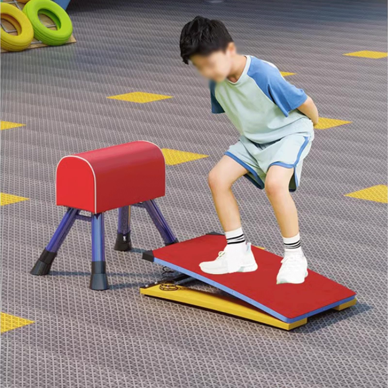 Trampolino da Ginnastica in Legno Duro Trampolino da Ginnastica Curvo per carichi Pesanti con Trampolino di Salto per la Scuola a casa Allenamento