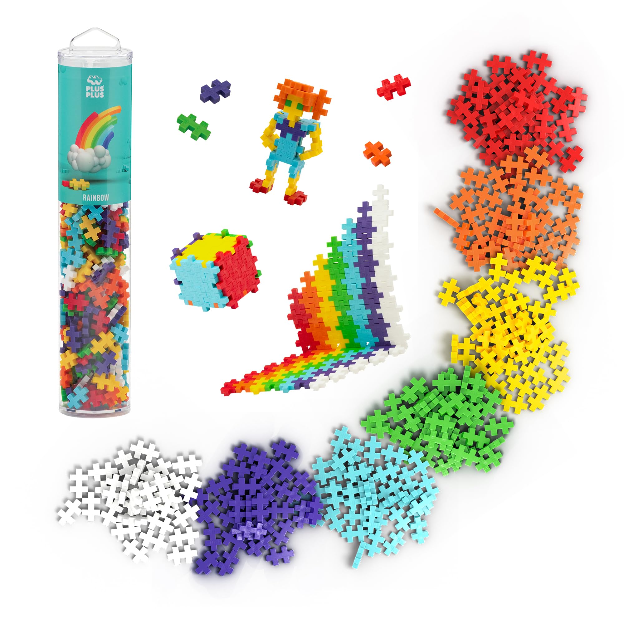 Amazon.com: PLUS PLUS 240 Piece Rainbow Mix Tube - Mini