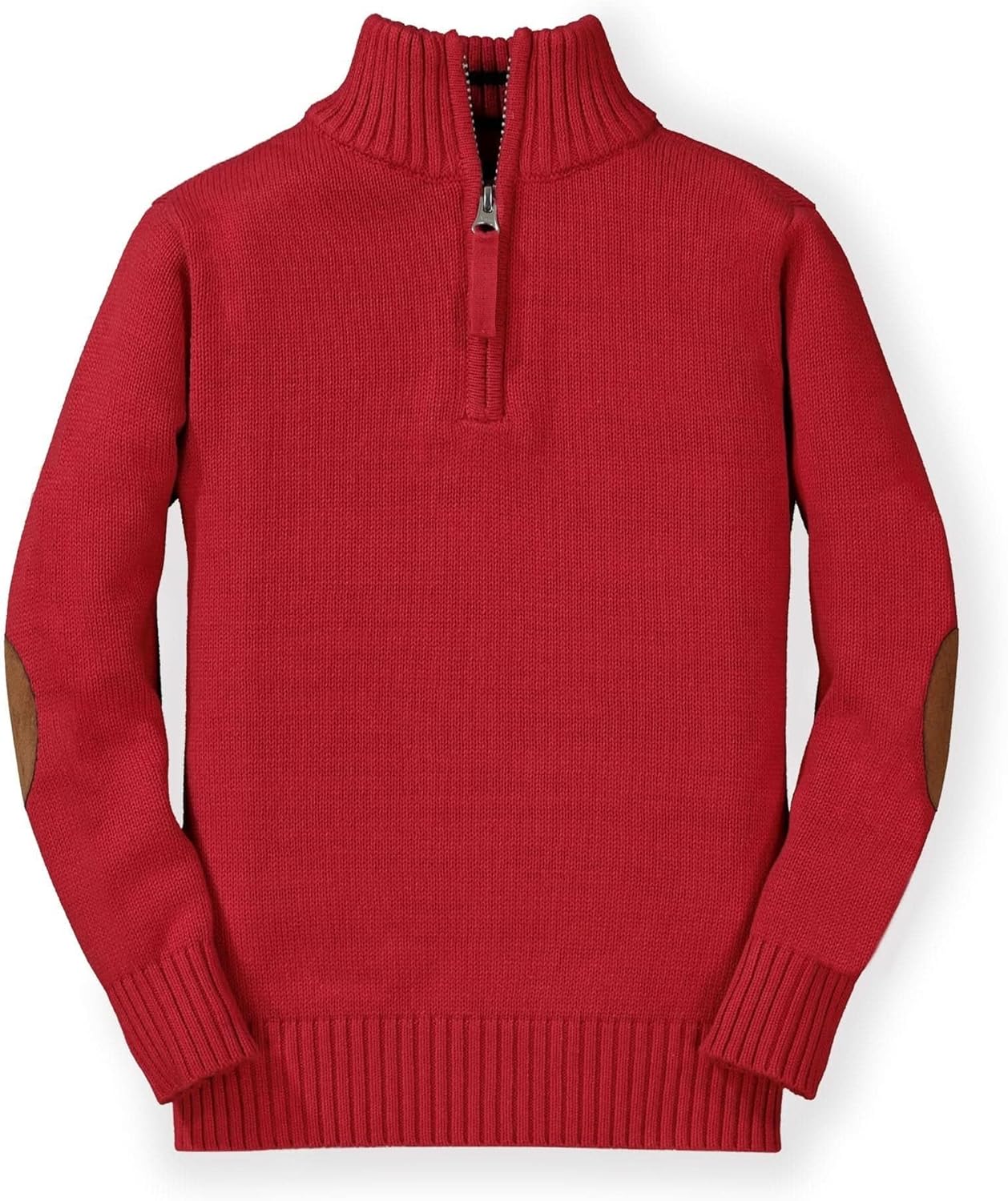 Half Zip Pullover Sweater with Elbow Patches