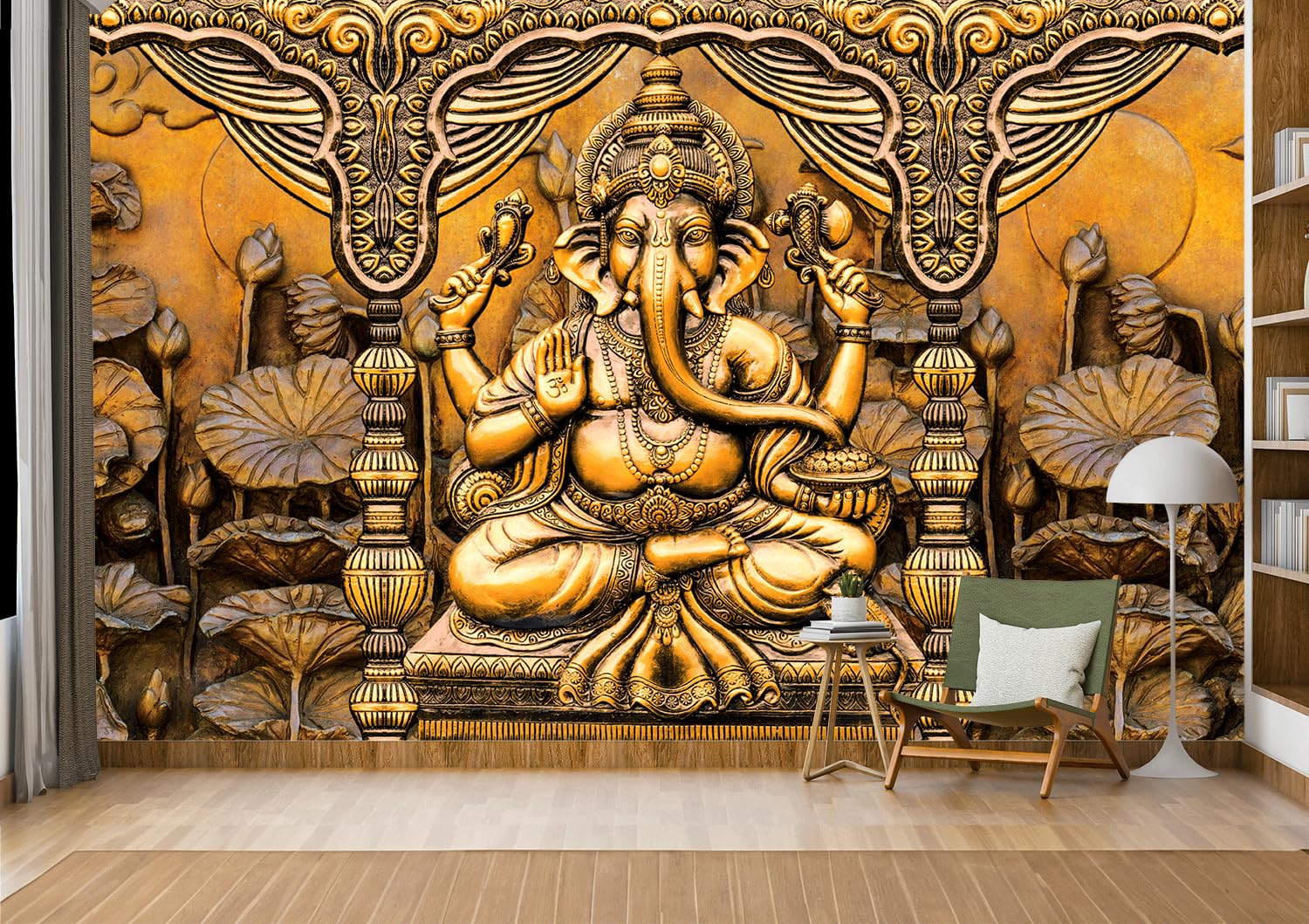 Ganesha 3D Wallpaper HD Printed for Living Room, Bedroom and Pooja Room Walls, Best Religious Wall Décor for Home Decoration 4x3 Feet. (B0CJ85J56F) Amazon Price History, Amazon Price Tracker