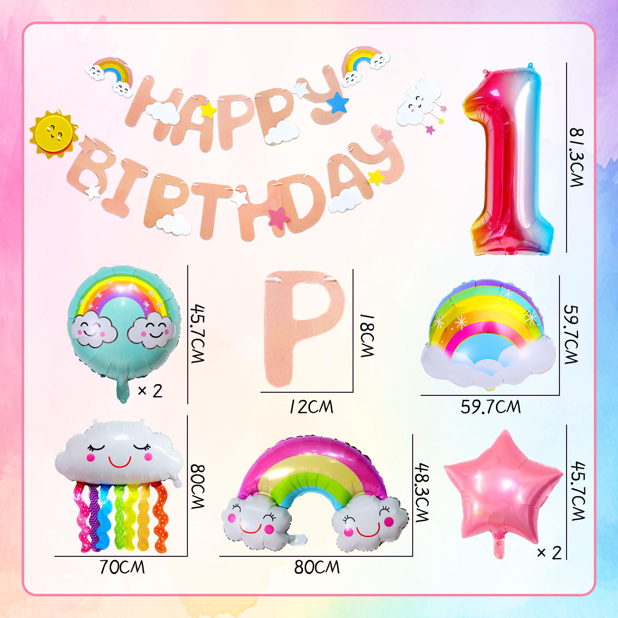 ✨ 2歳　飾り付け お誕生日バルーン　レインボー 虹の誕生日 Amazon | [LaVenty]誕生日 飾り付け 1歳 虹 風船 誕生日 バルーン