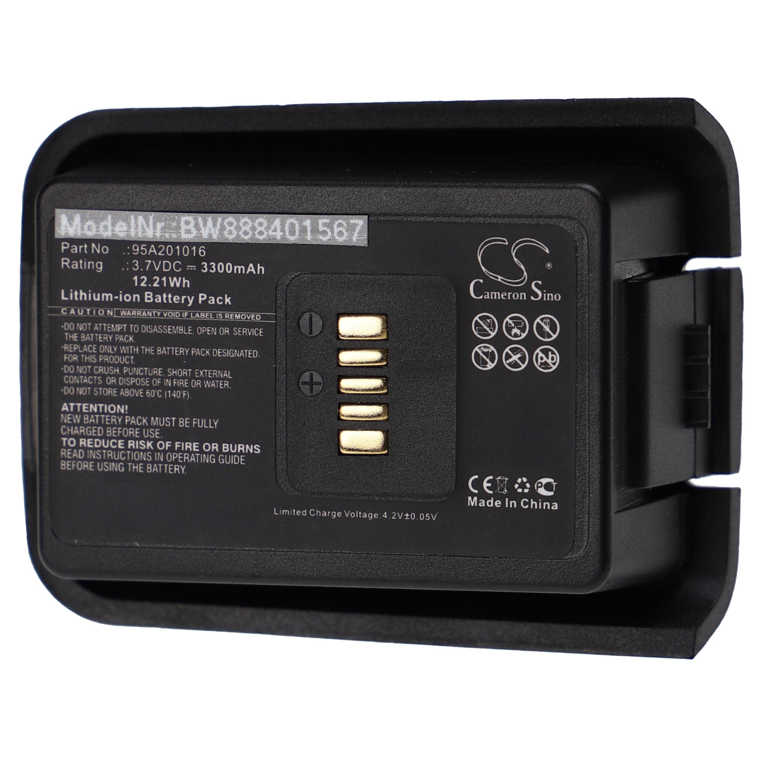 vhbw batteria compatibile con Datalogic 950401003, P20, P20-1001, Pegaso lettore di codici a barre, POS (3300mAh, 3,7V, Li-Ion)