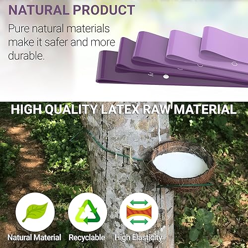 Miniatura 3 de TechStone Juego de bandas de resistencia para hombres y mujeres, paquete de 5 diferentes niveles de banda elástica para gimnasio en casa ejercicio