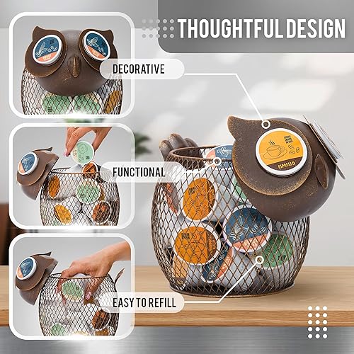 Miniatura 4 de Made Easy Kit Organizador de cestas de cápsulas de café, decoración útil, compatible con cápsulas Keurig K-Cup, decoración funcional de barra de