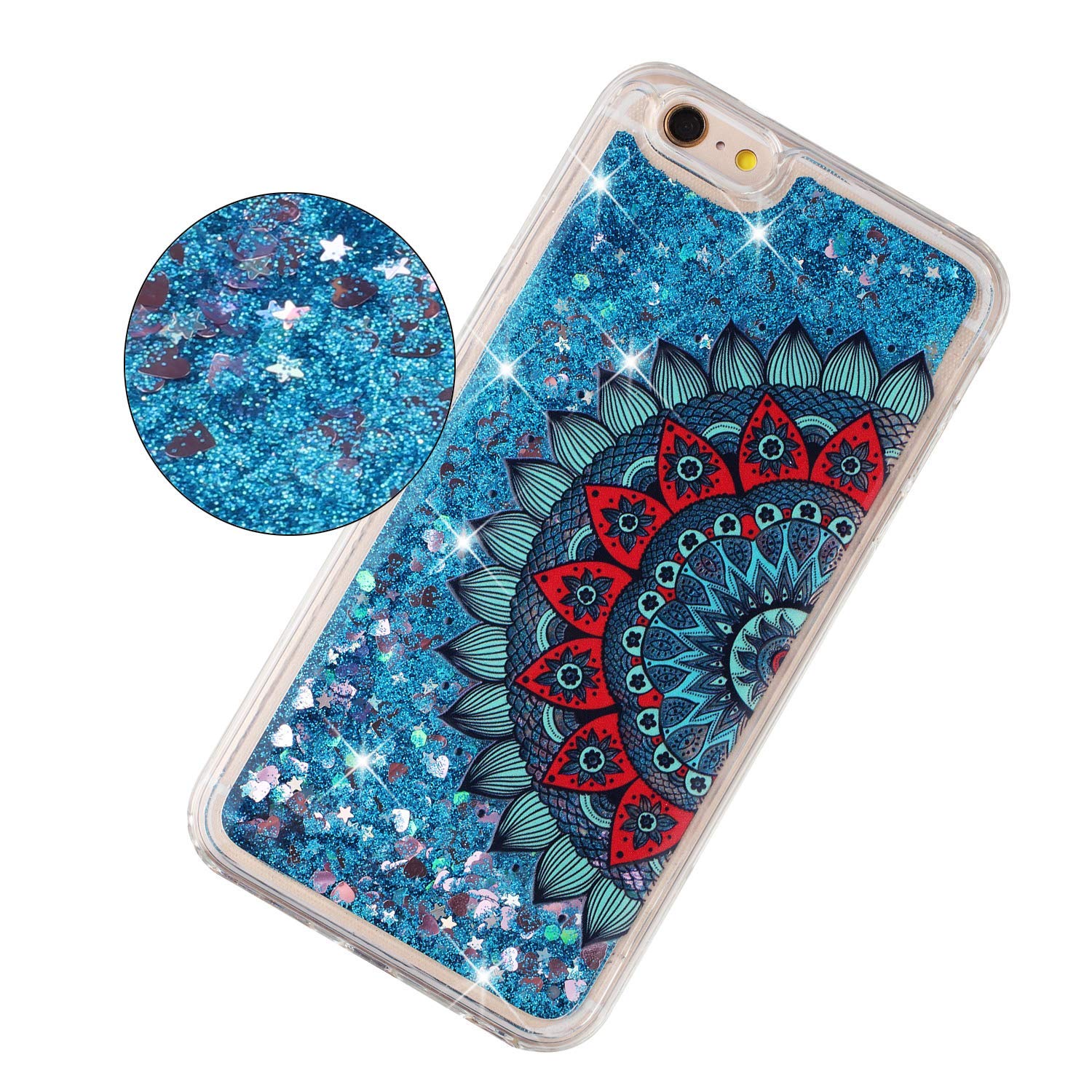 Funda Iphone 8 Plus Protección 3 En 1 Funda IPhone 7 Plus/8 Plus Con Purpurina - TPU Antigolpes, 3 En 1, Verde Brillante Funda Decorativa Purpurina