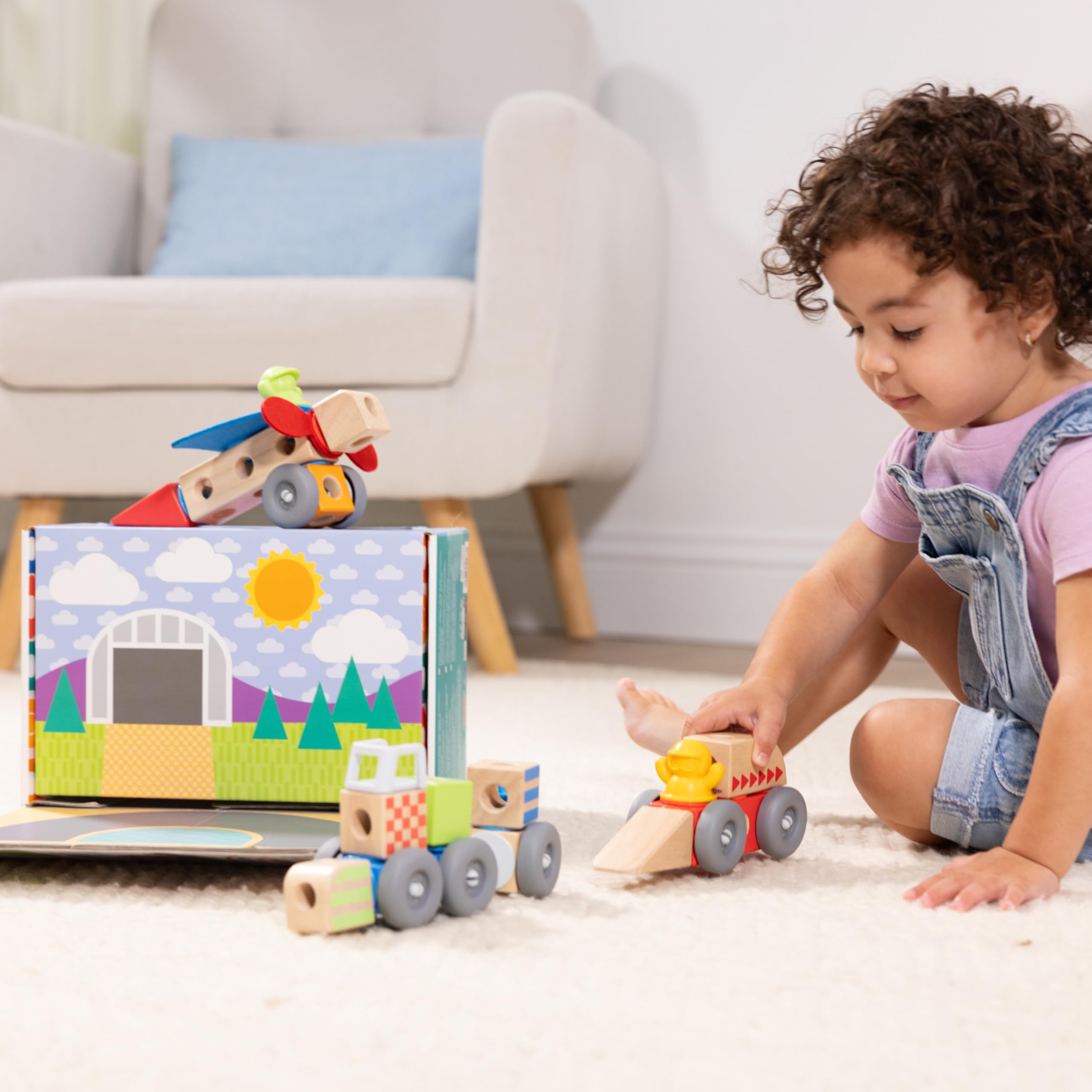 Melissa & Doug Blockables Snap And Play - Vehicles, Multi-color - Image 2