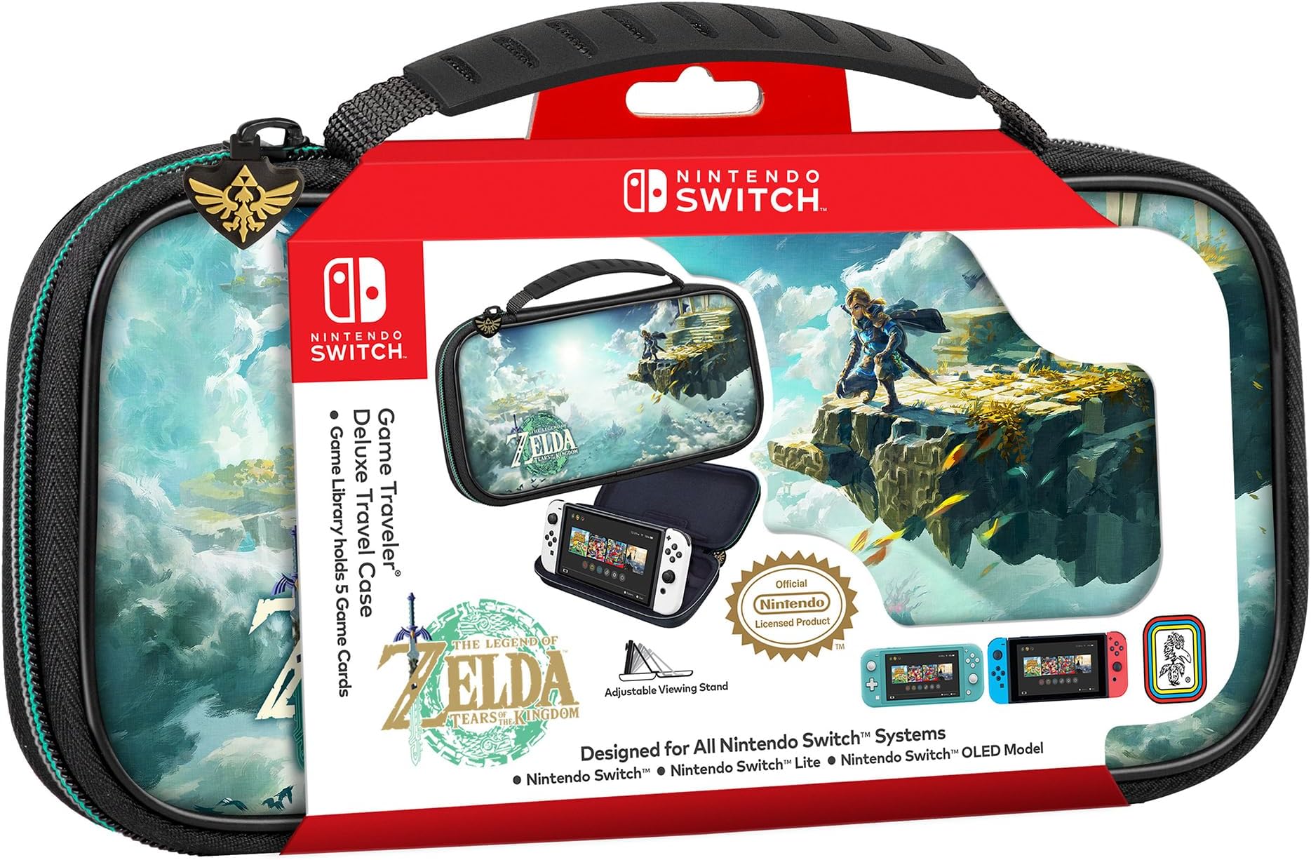 NACON Pochette de transport deluxe officielle The Legend of Zelda: Tears of the Kingdom pour Nintendo Switch, Switch lite et S