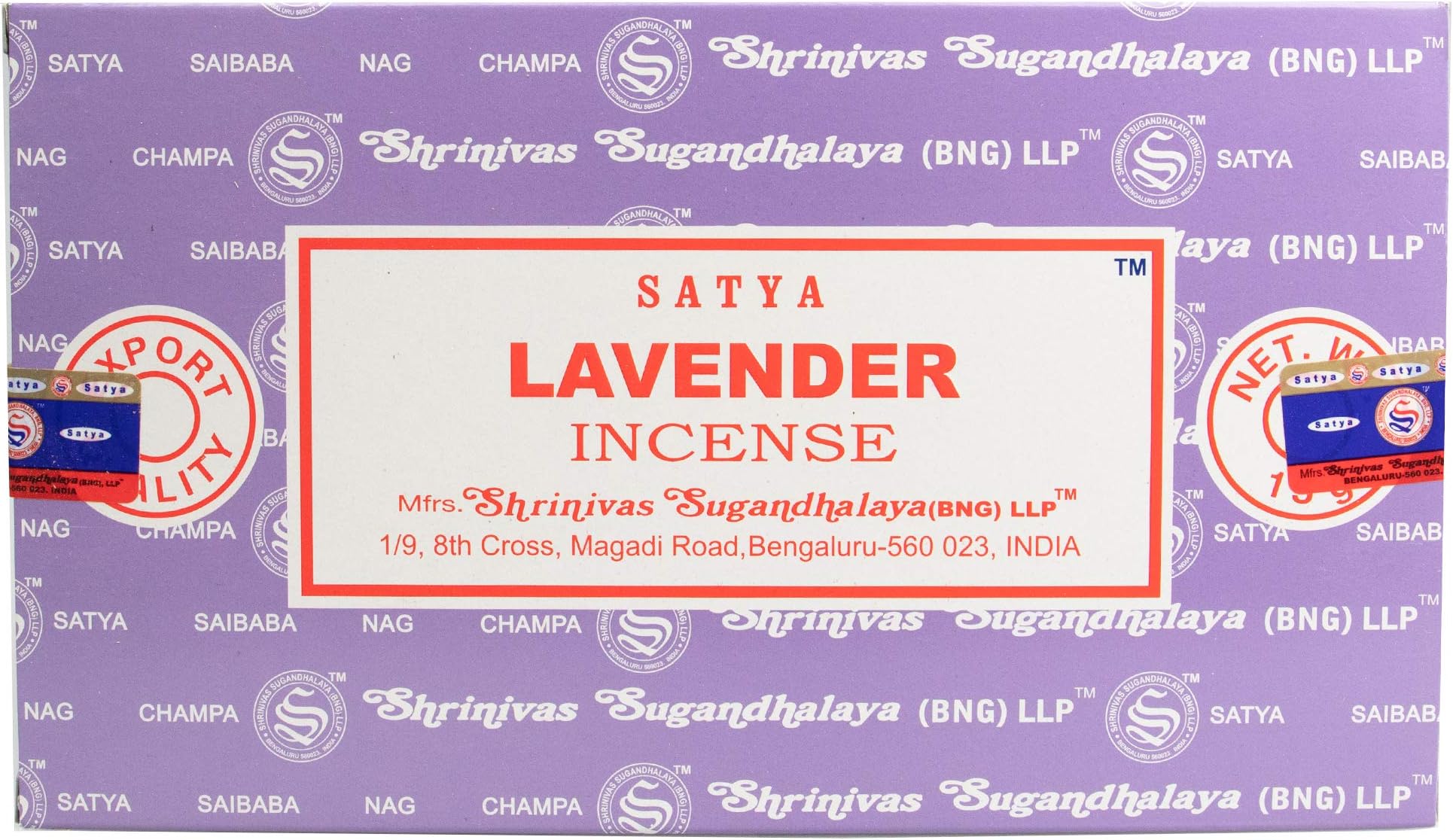 Satya Incense, 12 Boxes, 180 g (Lavender)