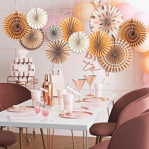 Miniatura 5 de SUNBEAUTY 11 abanicos de papel rústico para decoración