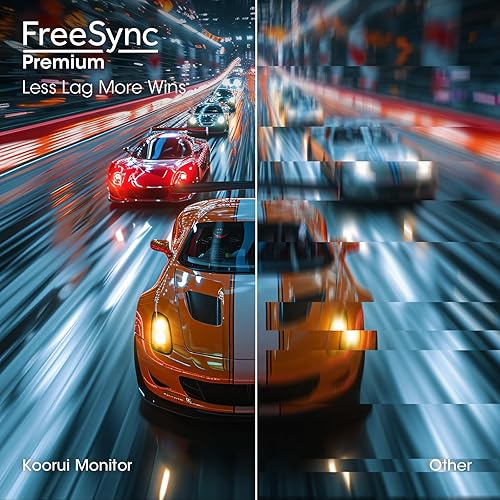 Miniatura 7 de KOORUI Monitor, monitor para videojuegos de 27" QHD IPS, 170Hz, 1 ms, HDR400, compatibilidad con G-Sync y FreeSync, inclinación, pivote, giro,