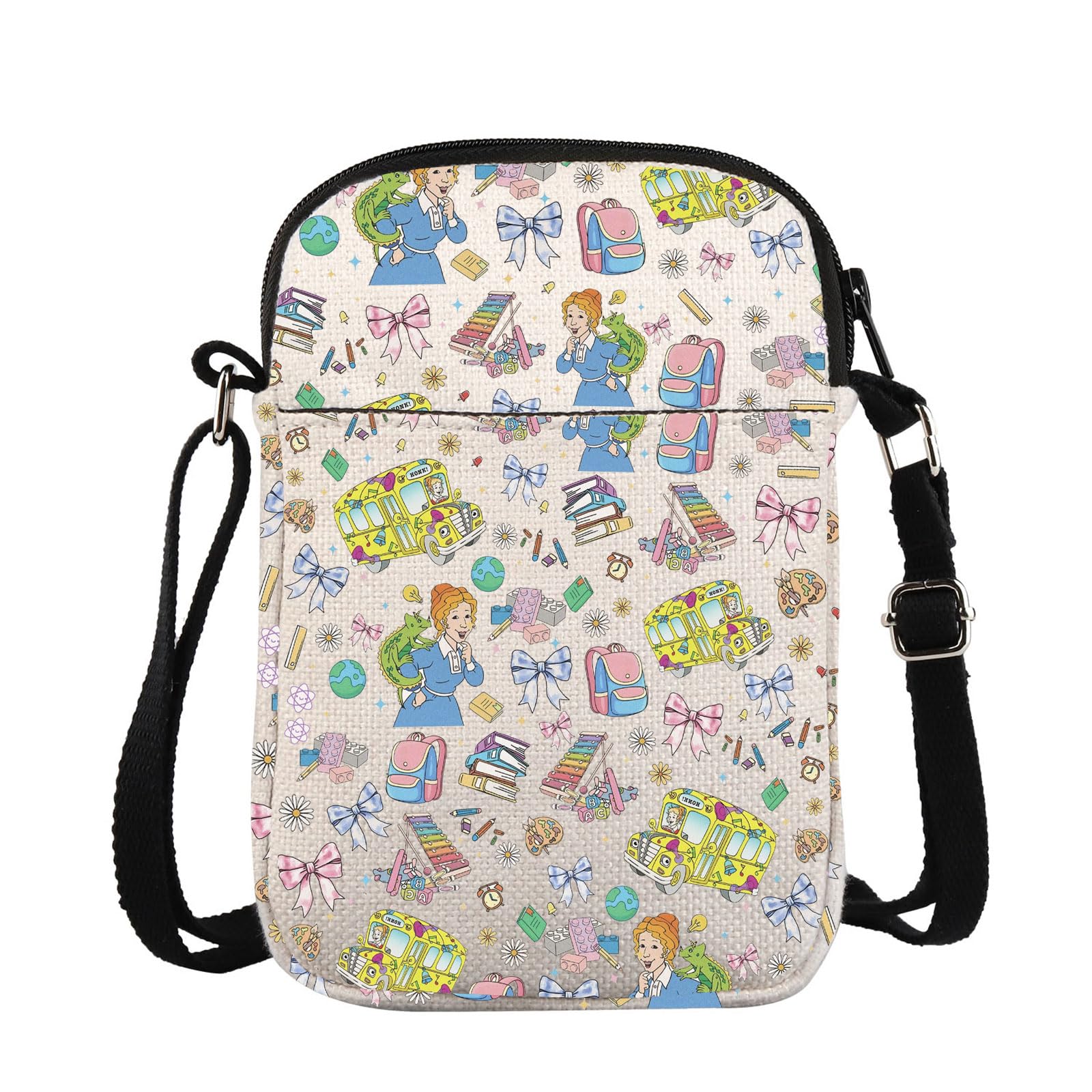 Magic Bus Inspired Messenger Bag Teacher Appreciation Gift Magic Crossbody Bag Frizzle Teacher Coquette Bus Gift MagicBusFullCrossS