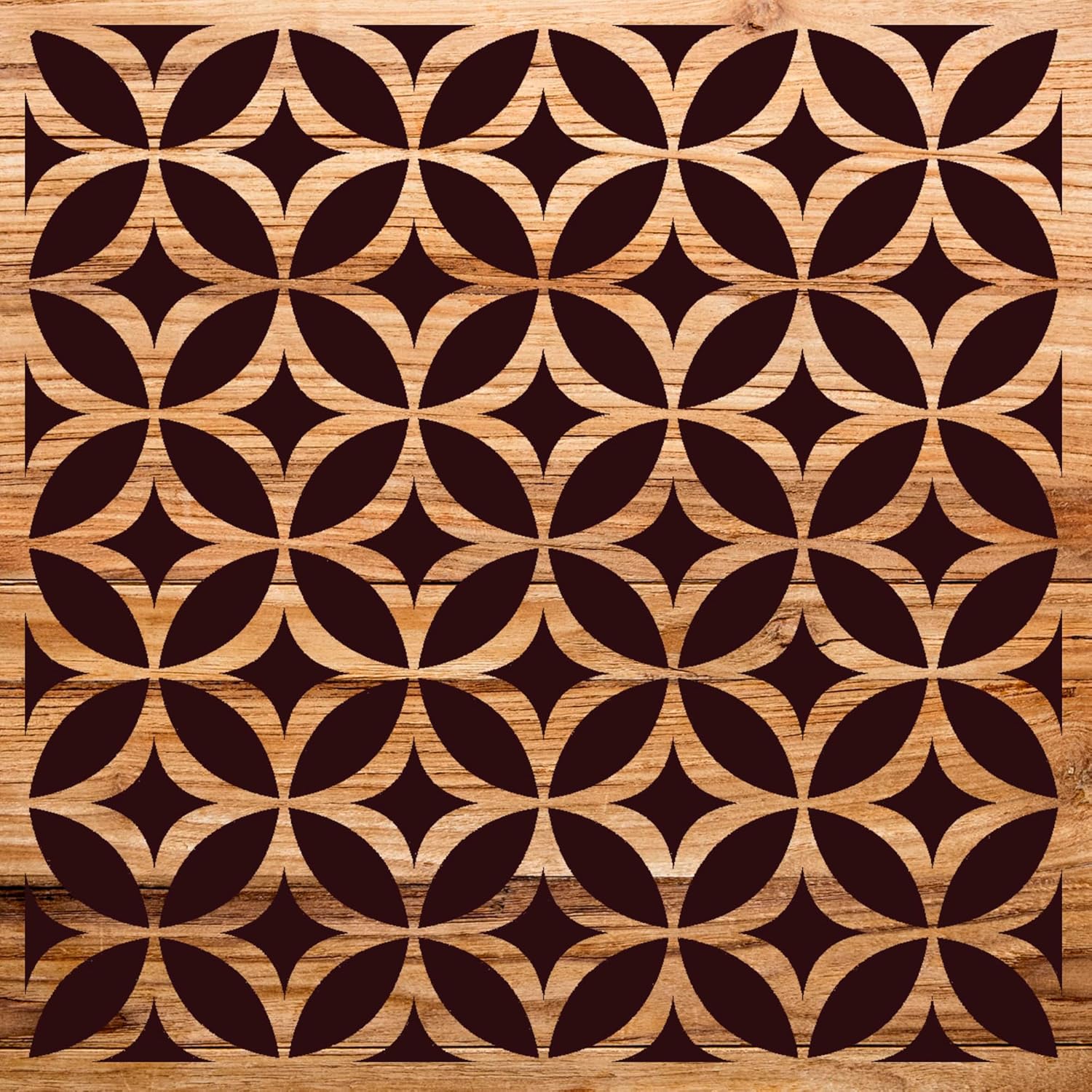 Circle Star repeatable Pattern Stencil for Walls and Crafts, Reusable Mylar Template, Ideal for Home Decor and Creative Projects - Size A1 (23.4" x 23.4")