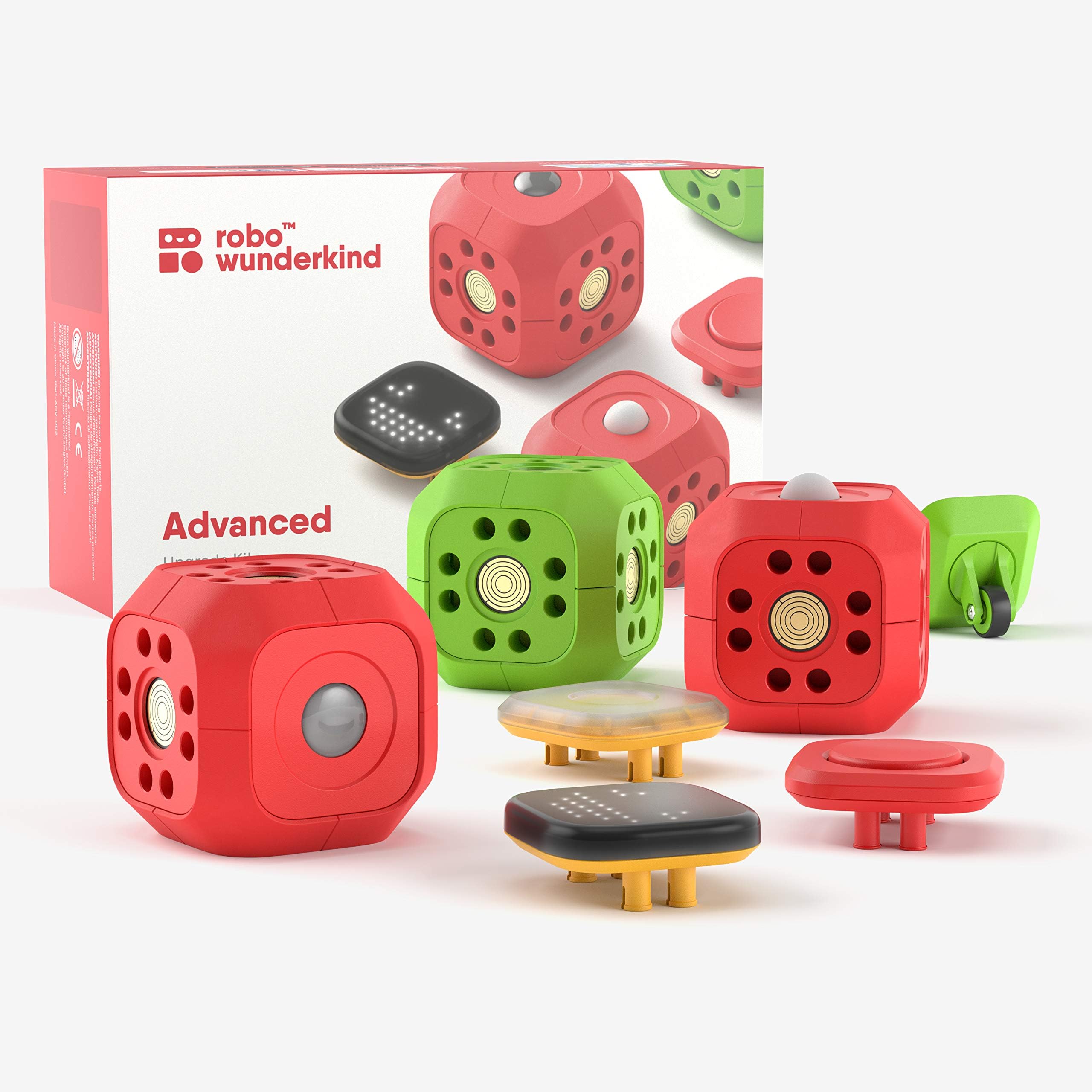 Robo Wunderkind Robotics Kit - Build and Code Your Own Robots - STEM Toy for Kids 5-16 - Lego Compatible - 3 Free Apps with Creative Coding Projects (Advanced Upgrade Kit - 17 Piece Set)