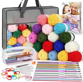 Aeelike Yarn Kit, 1093 Yards Crochet Yarn for Crocheting Complete Knitti...