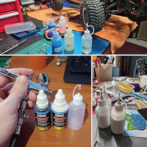 Miniatura 6 de Kang&Chang 20 botellas de plástico exprimibles de 1.0 fl oz, con cuentagotas de aguja de acero y tapa a prueba de niños, para líquido