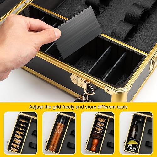 Miniatura 20 de Noverlife Estuche de transporte grande para peluquero con bloqueo de código, caja de herramientas de peluquería de 16 x 11 x 6 pulgadas, estuche