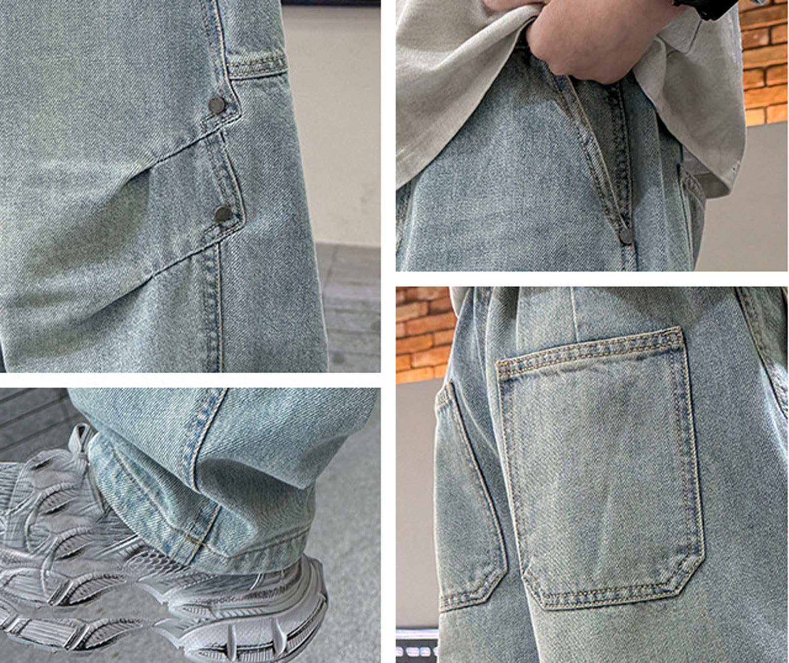 Vaqueros Elasticos Niño, Pantalones Cargo de Moda para Niños con Puños Elásticos y Diseño Sólido Casual para Temporada Primaveral y Verano