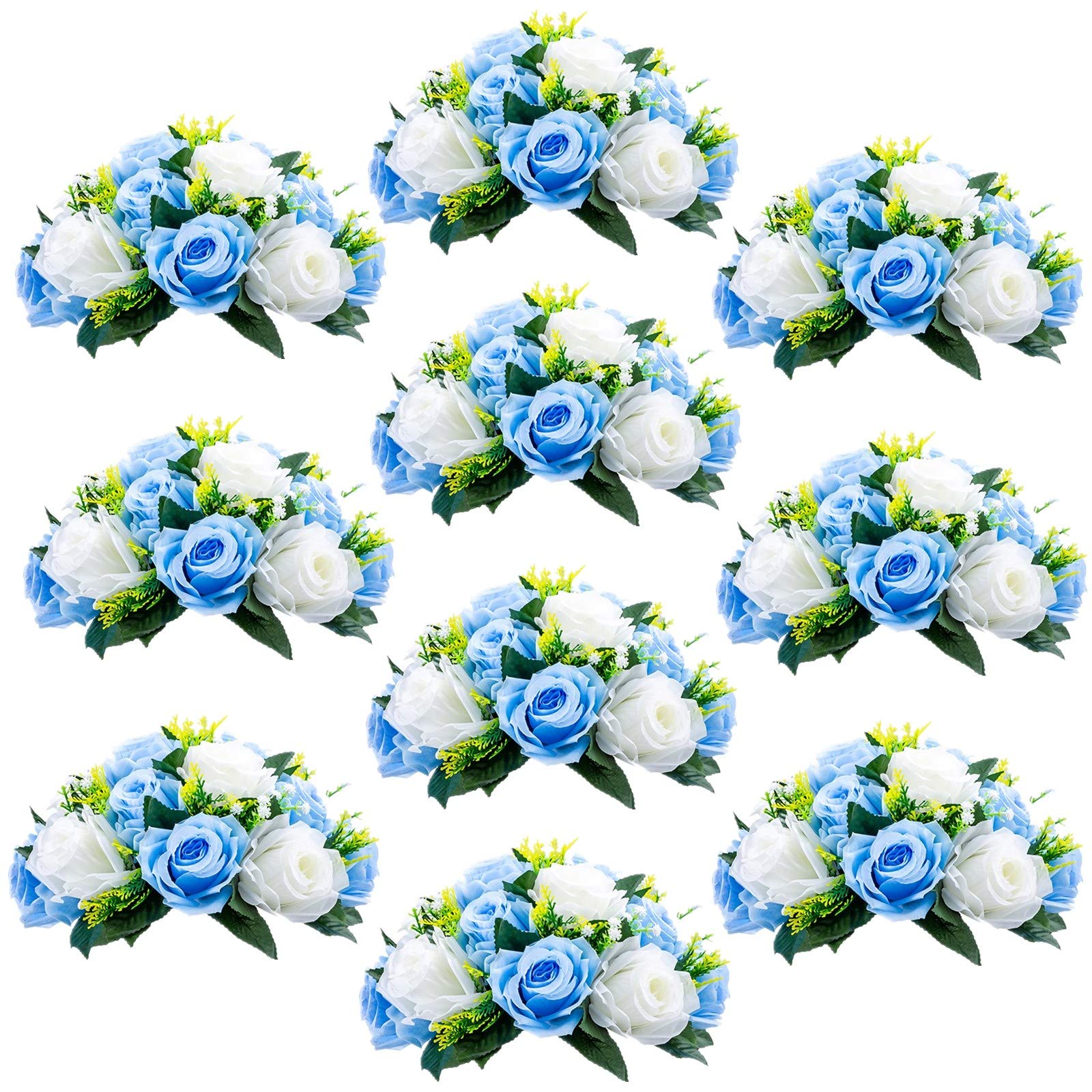 Roses en soie haute qualite : pack de 10 fausses fleurs de decoration pour grand mariage