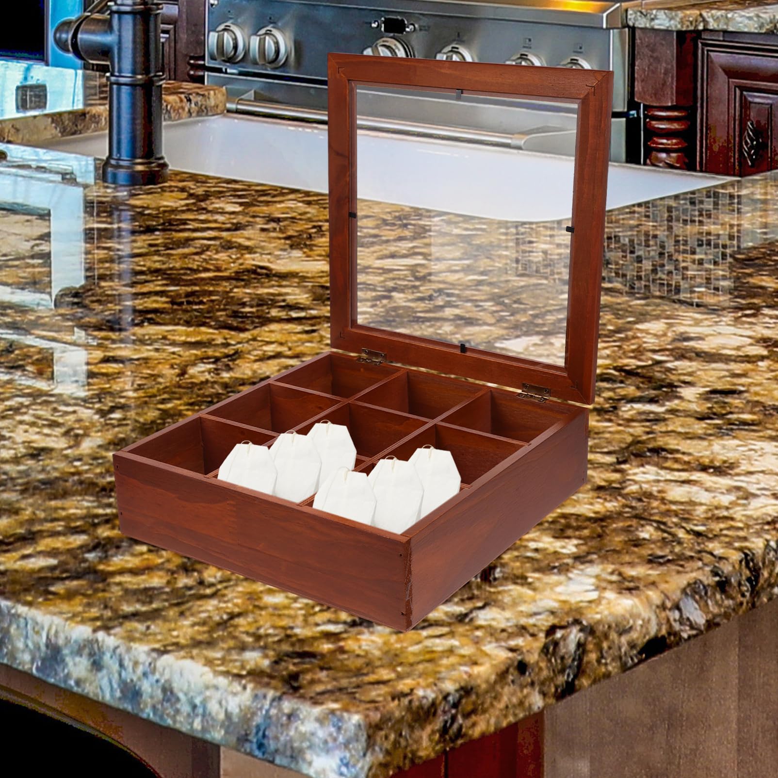 Caja De Almacenamiento De Madera Organizador De Sobres De Té y Azúcar Soporte Para Paquetes Para Cafeterías y Restaurantes