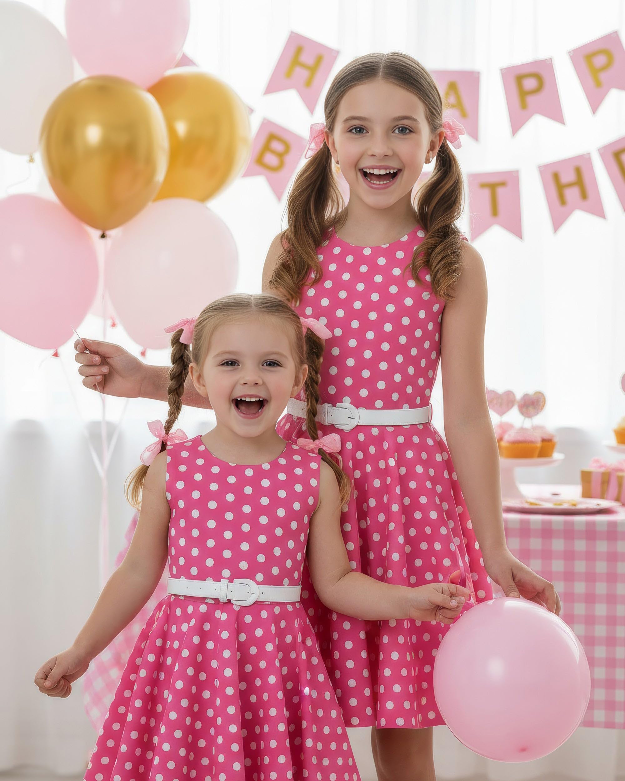 Vestido de Lunares Vintage Años 50 Audrey para Niñas