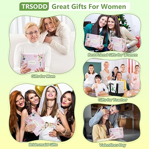 Miniatura 7 de Can-vas - Bolsa de mano para mujer, bolsa de playa grande de monogramo floral con bolsa de maquillaje, amiga personalizada de 60 cumpleaños para