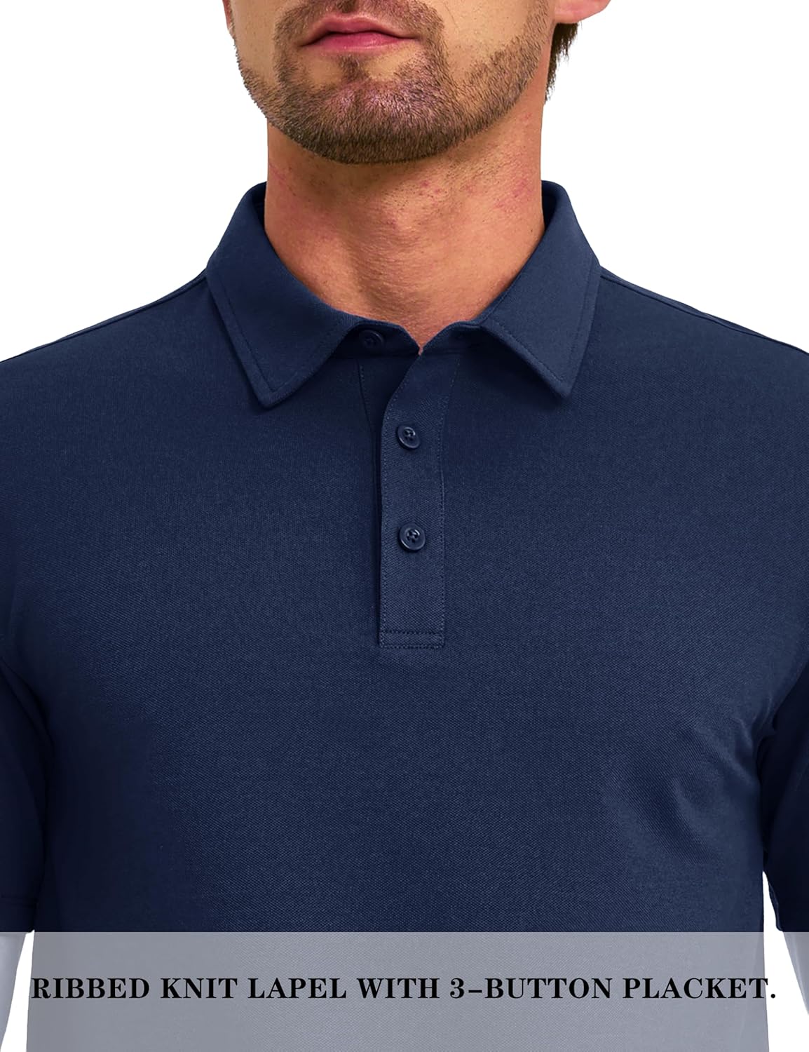 MAGNIVIT Men's Polo Shirt Short Sleeve 3 Button Cotton Pique Casual T-Shirts Moisture Wicking Performance Work Golf Tee - Image 8