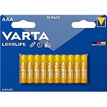 Varta 4103101461 Longlife Batteria Alcalina, Ministilo AAA LR03, Confezione da 10 Pile Confezione risparmio – il design può variare