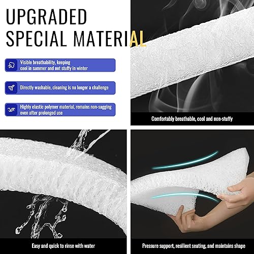 Miniatura 3 de BNCKTRD Cojín de asiento de apoyo altamente transpirable para silla de escritorio, cojín de asiento de silla de oficina para aliviar la presión,