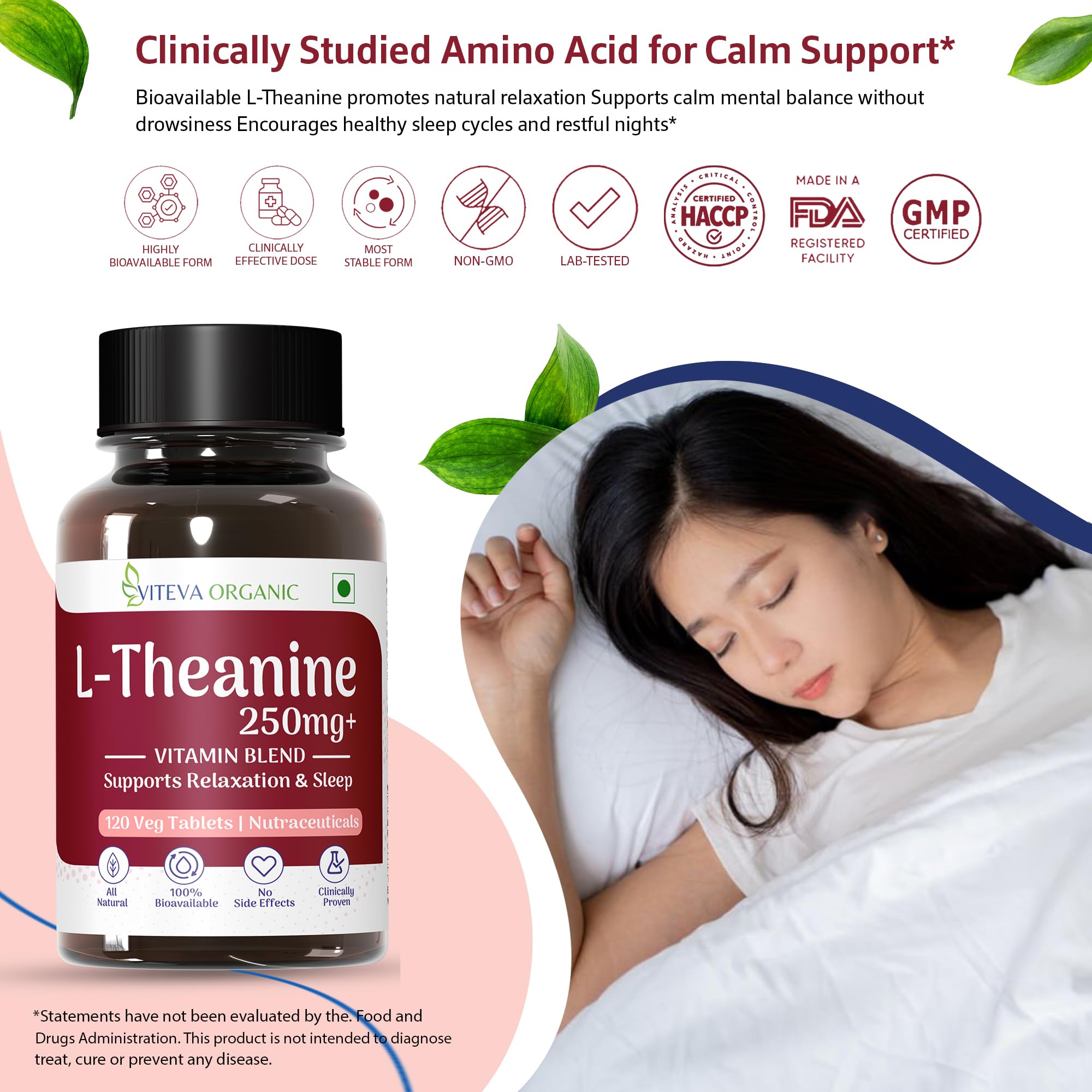 L Theanine 250mg with Vitamin B Complex | 120 Veg Tablets - L Theanine Supplements for Relaxation, Mood, Focus & Energy Levels | Stress Support Formula — Amazon image 3