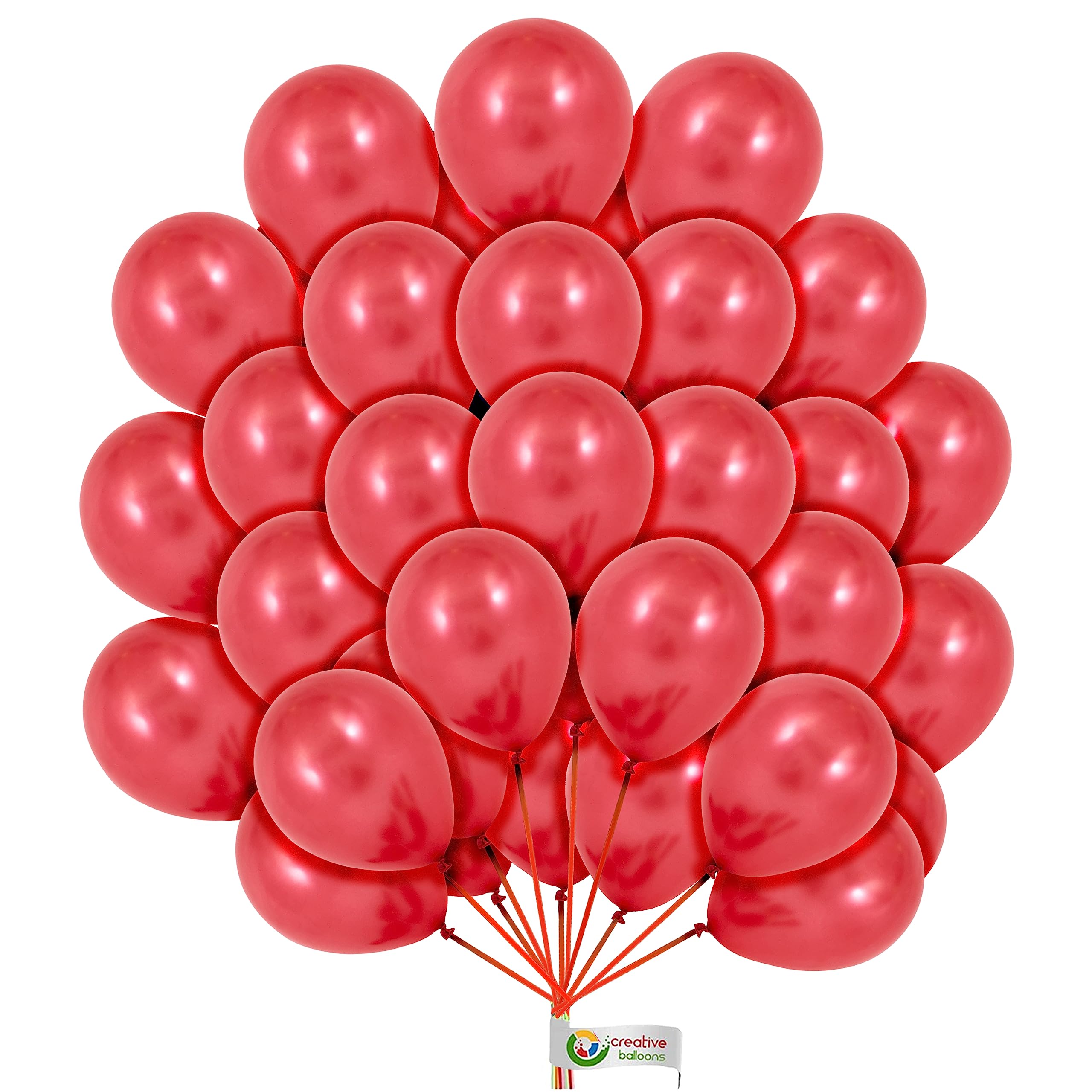 Balloons Hub Red Metallic Balloons 100 Pcs Pack of 10 Inch Latex Balloons for Wedding, Engagement, Birthday, Party Decorations