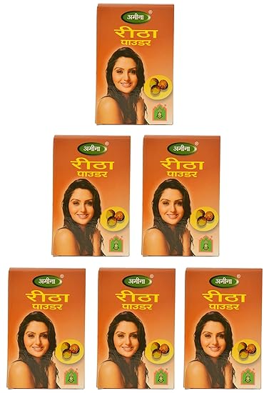 Amina Natural Organic Natural Reetha Powder, Pack of 6 (480 Gm)