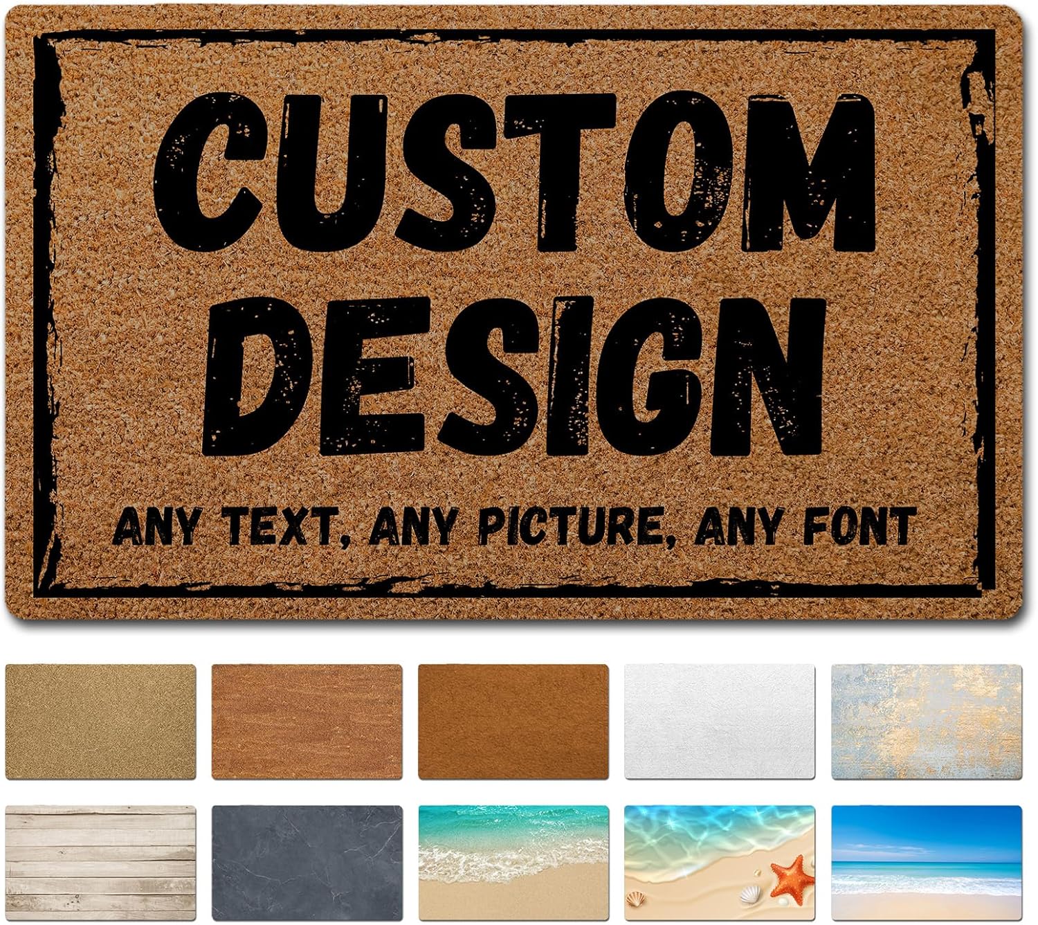 Funny Custom Personalized Doormat, Add Your Own Text Logo Image Door Mat, Non-Slip Welcome Rug for Indoor/Outdoor, Home, Office, Entryway - Housewarming Gifts & Christmas Decor